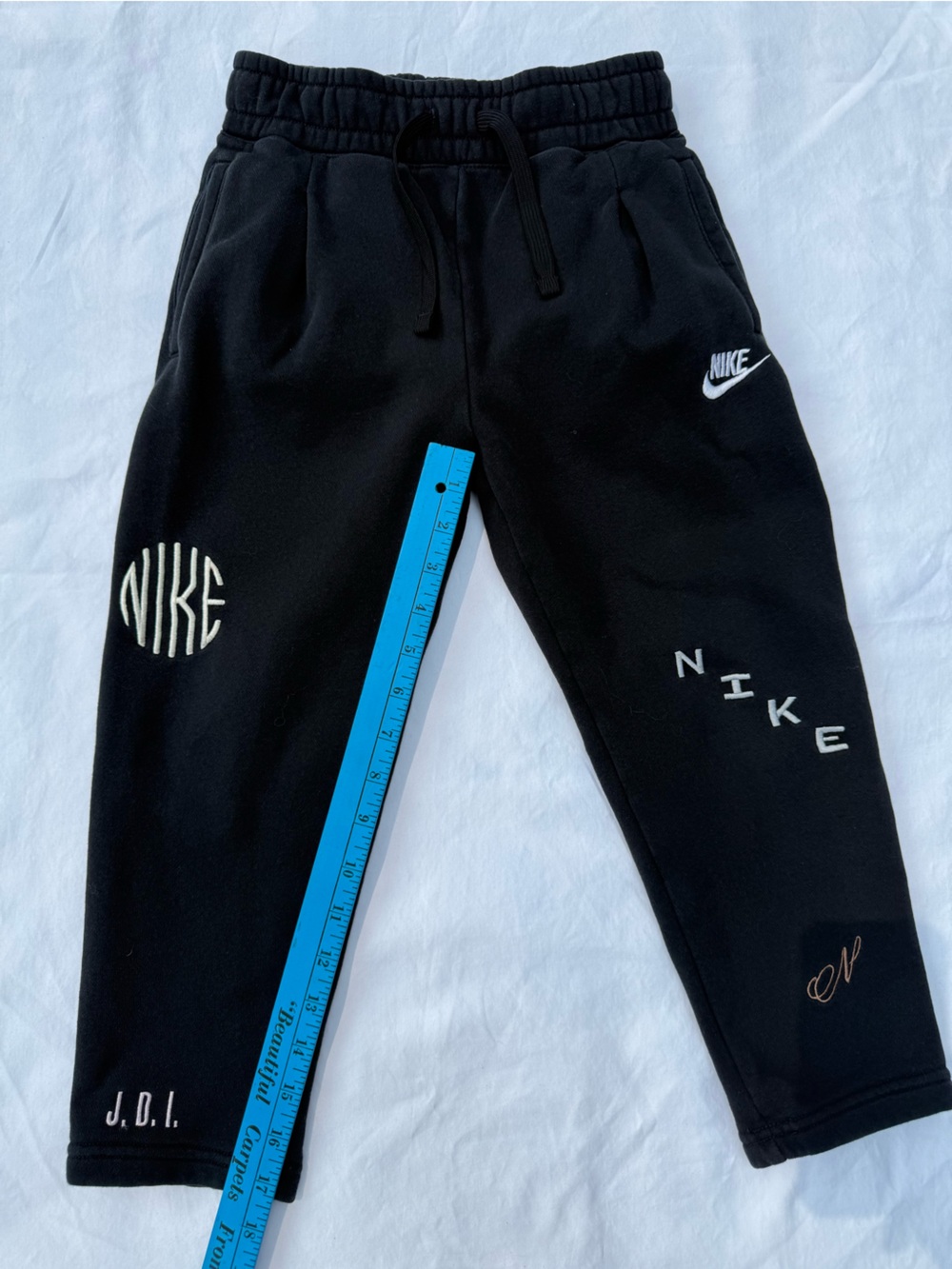 Nike Boys Jogger Sweatpants 3T Black White Logo Drawstring Toddler Pants